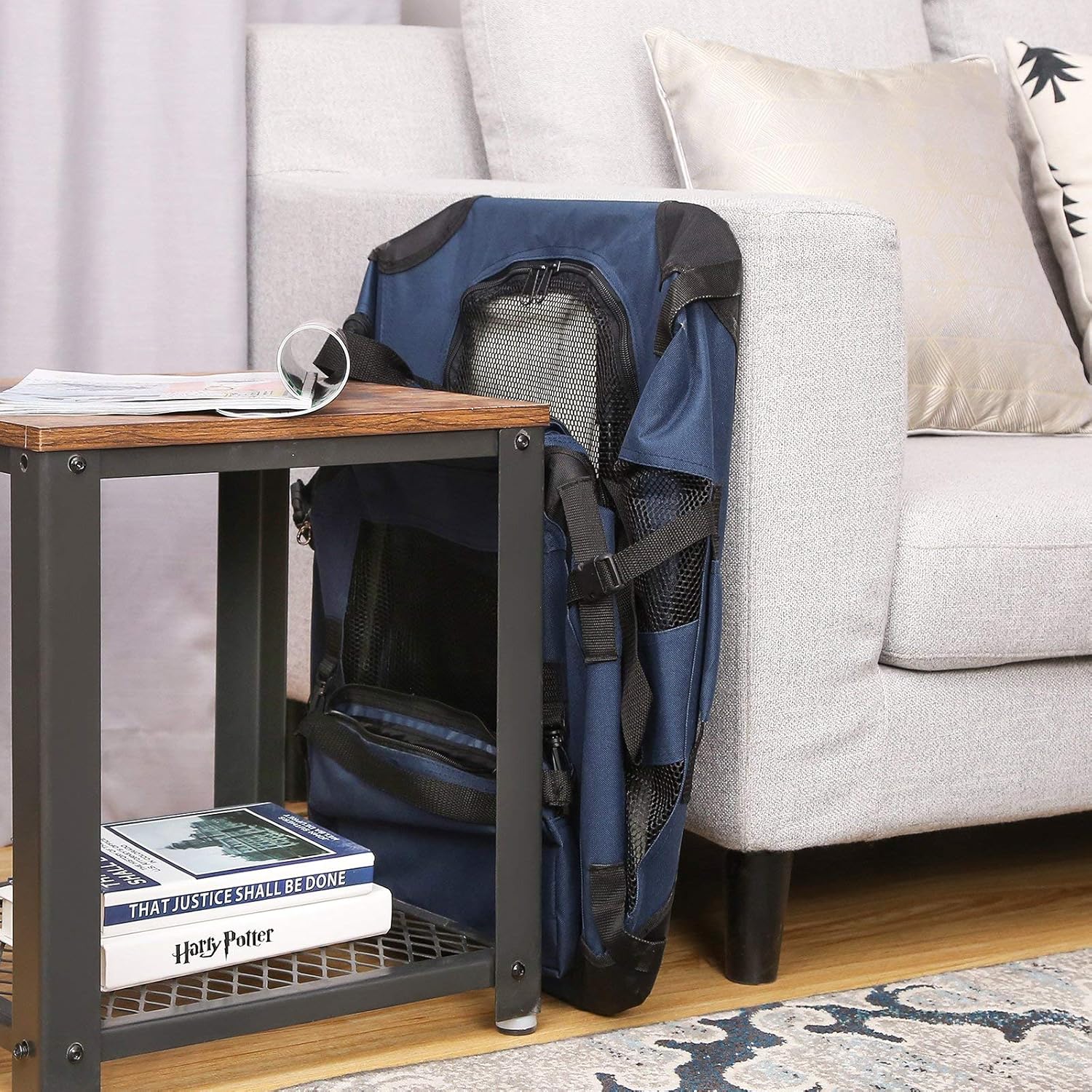 Faltbare Hundebox L 70x52cm Oxford atmungsaktiv dunkelblau von Songmics