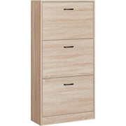 Schuhschrank 3 Klappen Schuhregal 60x24x120 cm Natur von Songmics