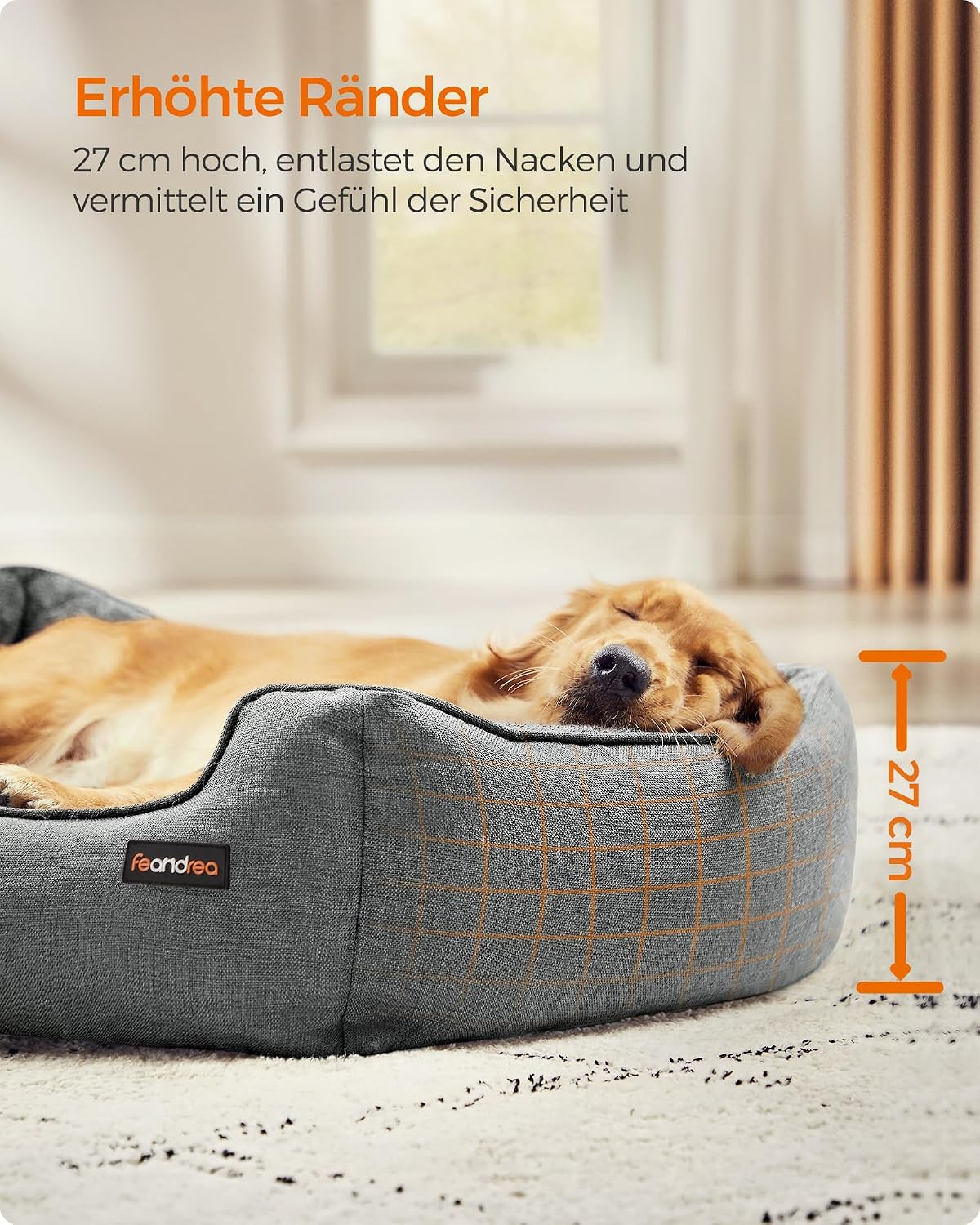 Hundebett XXL Hundesofa 110x75x27 cm Taubengrau von Songmics