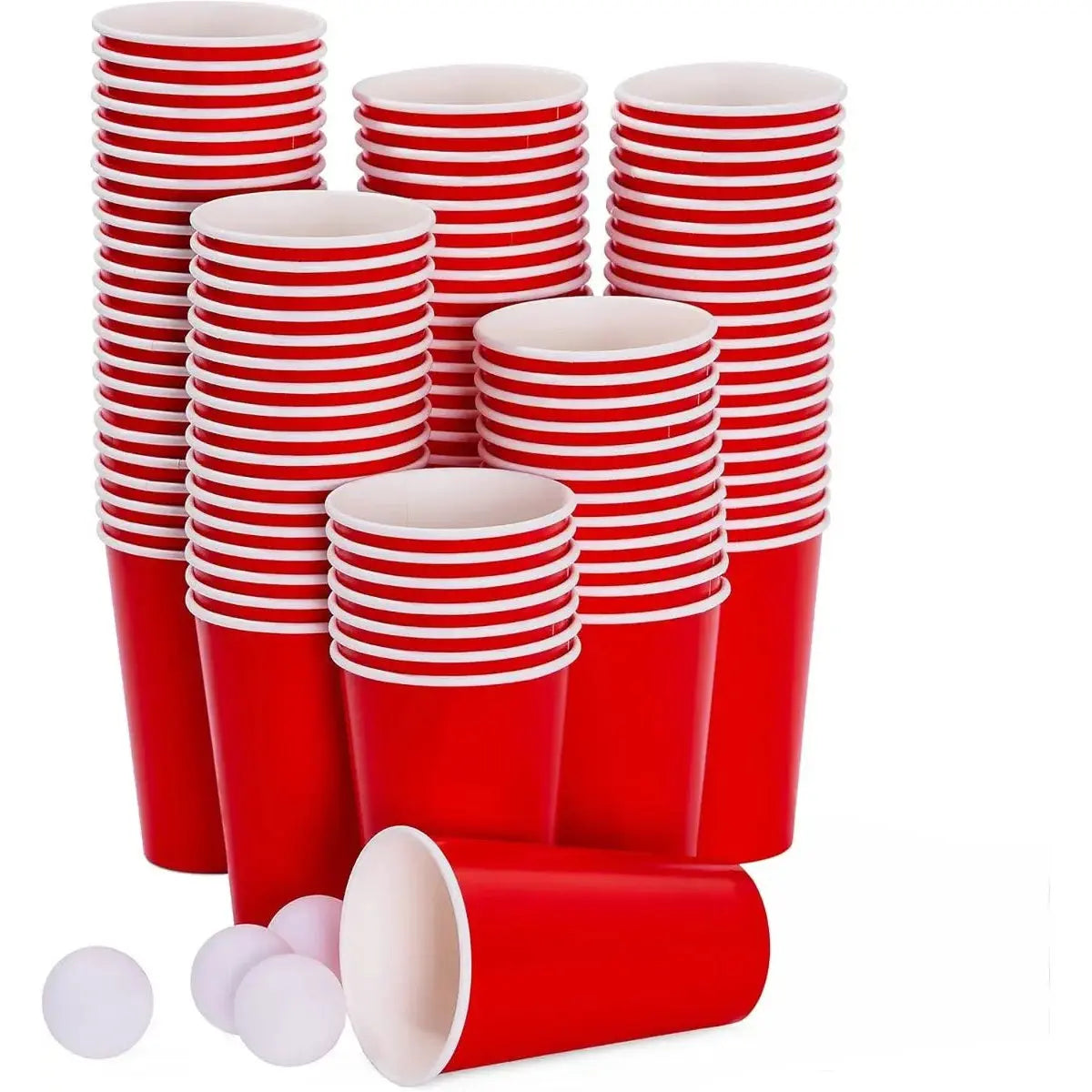 Beer Pong Set mit 100 Becher und 15 Bällen von Twiddlers