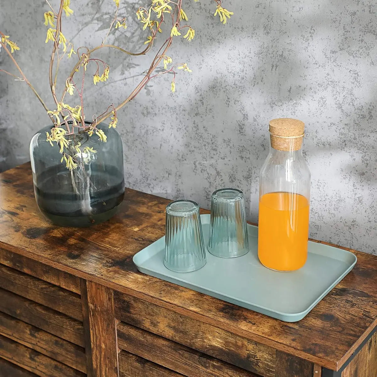 Sideboard Küchenschrank Schiebetüren Industrie-Design Vintagebraun von Songmics