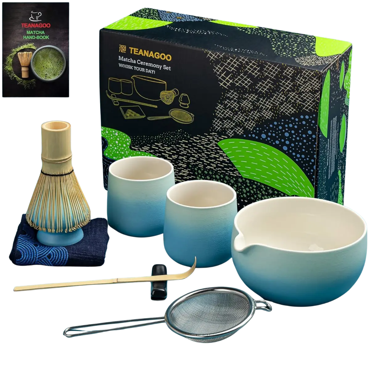 Matcha Set hellblau 9-tlg. von TEANAGOO