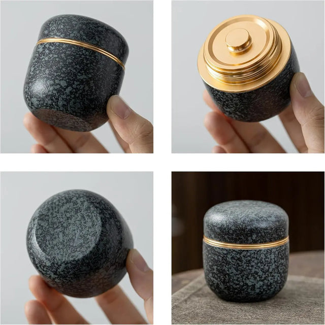 Teedose für Matchapulver Obsidian von TEANAGOO