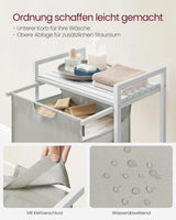 Wäschekorb mit Ablage, cremeweiss-mattweiss von Songmics