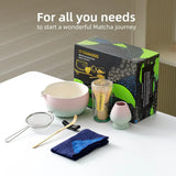 Matcha Set Pink Blau mit Ausgiessschale 7-tlg. von TEANAGOO