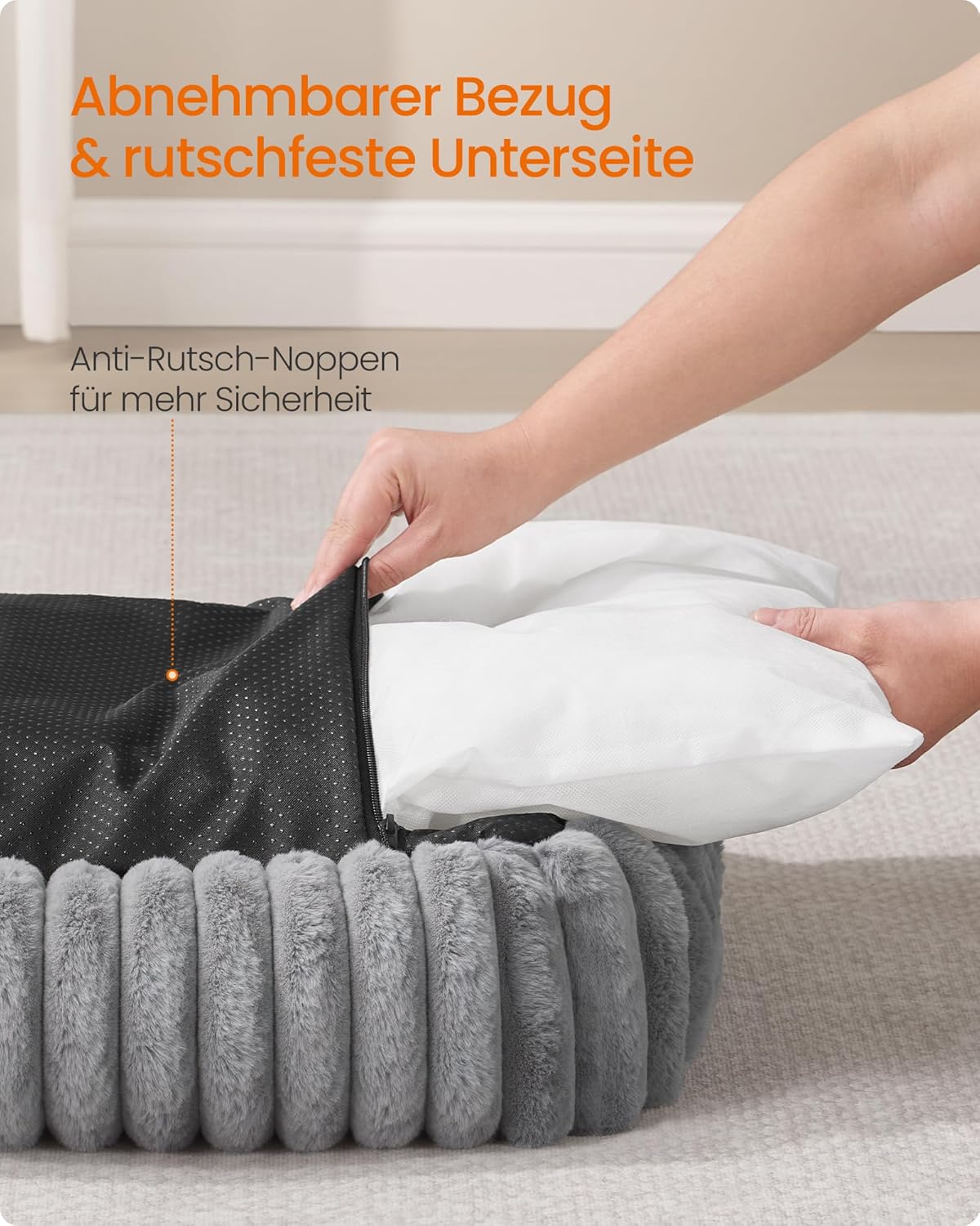 Orthopädisches Hundebett waschbar flauschig 71x55cm grau von Songmics