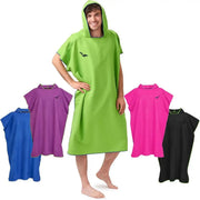 Badeponcho Mikrofaser Unisex schnelltrocknend mit Kapuze L Grün-Dunkelblau von guteszeug.ch