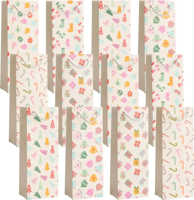 Geschenktasche für Weinflasche Natural Weihnachten 12 Stück von Twiddlers