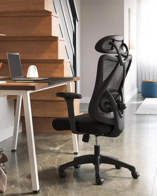 Bürostuhl Ergonomisch Computerstuhl Höhenverstellbar Schwarz von Songmics