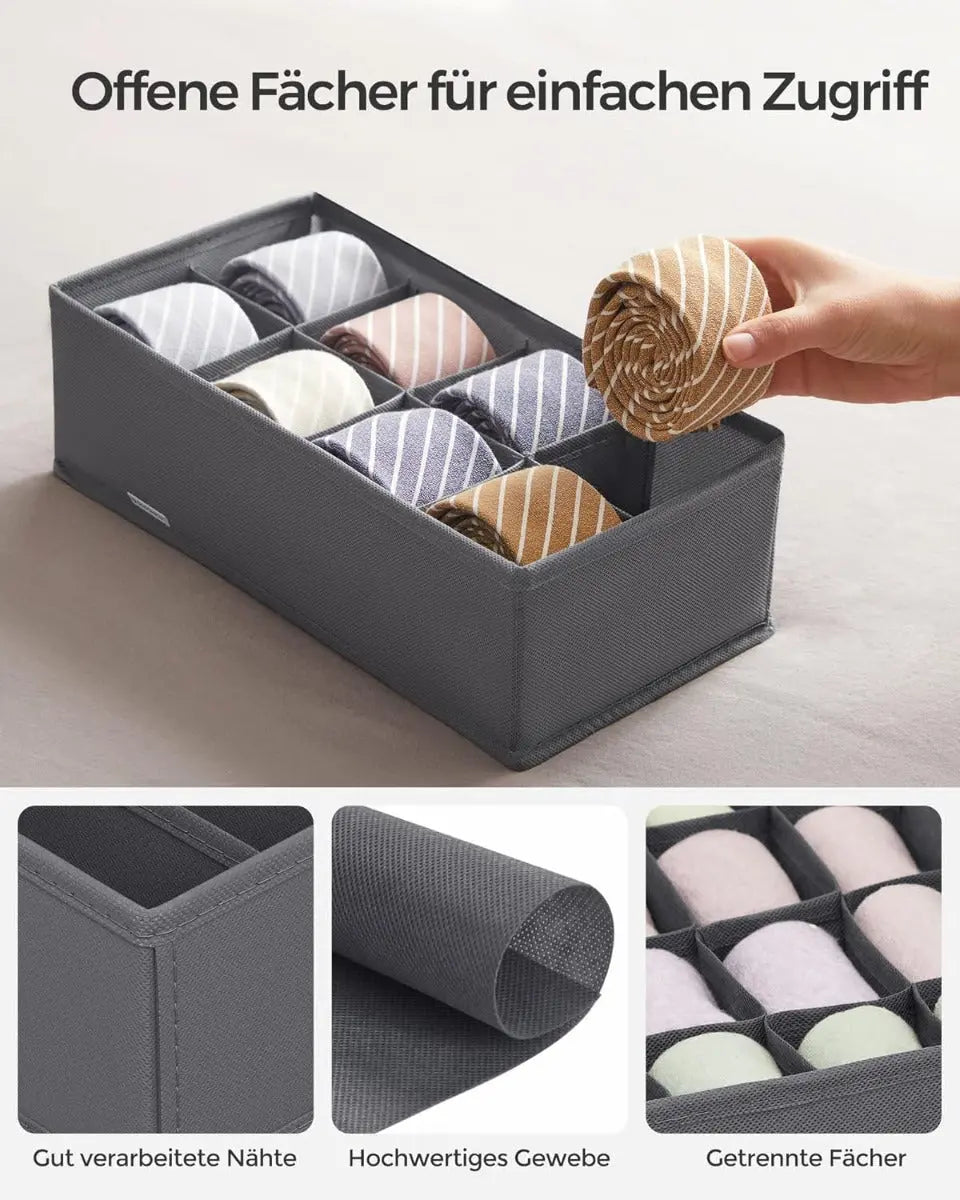 Unterwäsche- & Schubladenorganizer faltbar 8er Set von Songmics