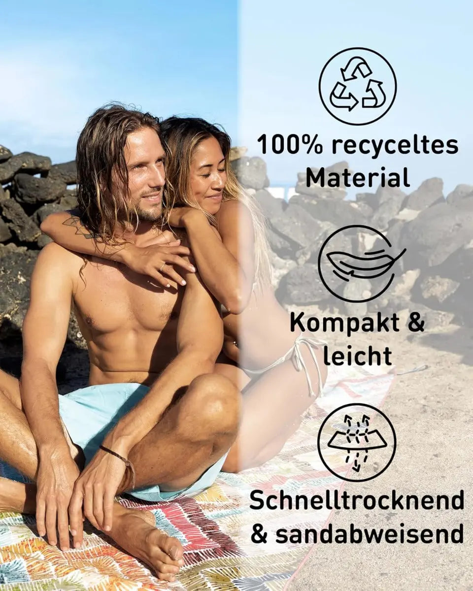 Strandtuch XXL Mikrofaser schnelltrocknendes Badetuch 160x90cm Squares von guteszeug.ch