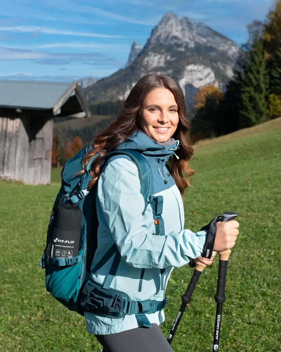 Hüttenschlafsack Mikrofaser ultraleicht mit Kissenfach 90x220cm Dunkelgrau von guteszeug.ch