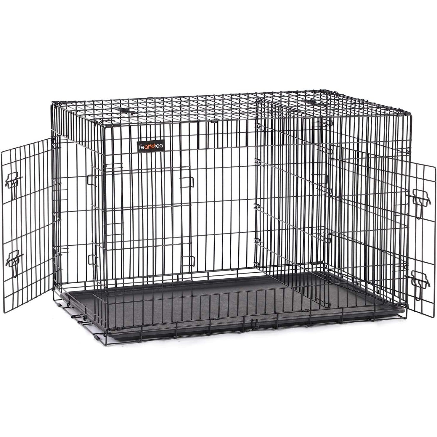 Faltbare Hundebox mit 2 Türen 122x74x80 cm Schwarz von Songmics