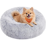 Hundebett Donut flauschig waschbar 60 cm Ombré Grau von Songmics