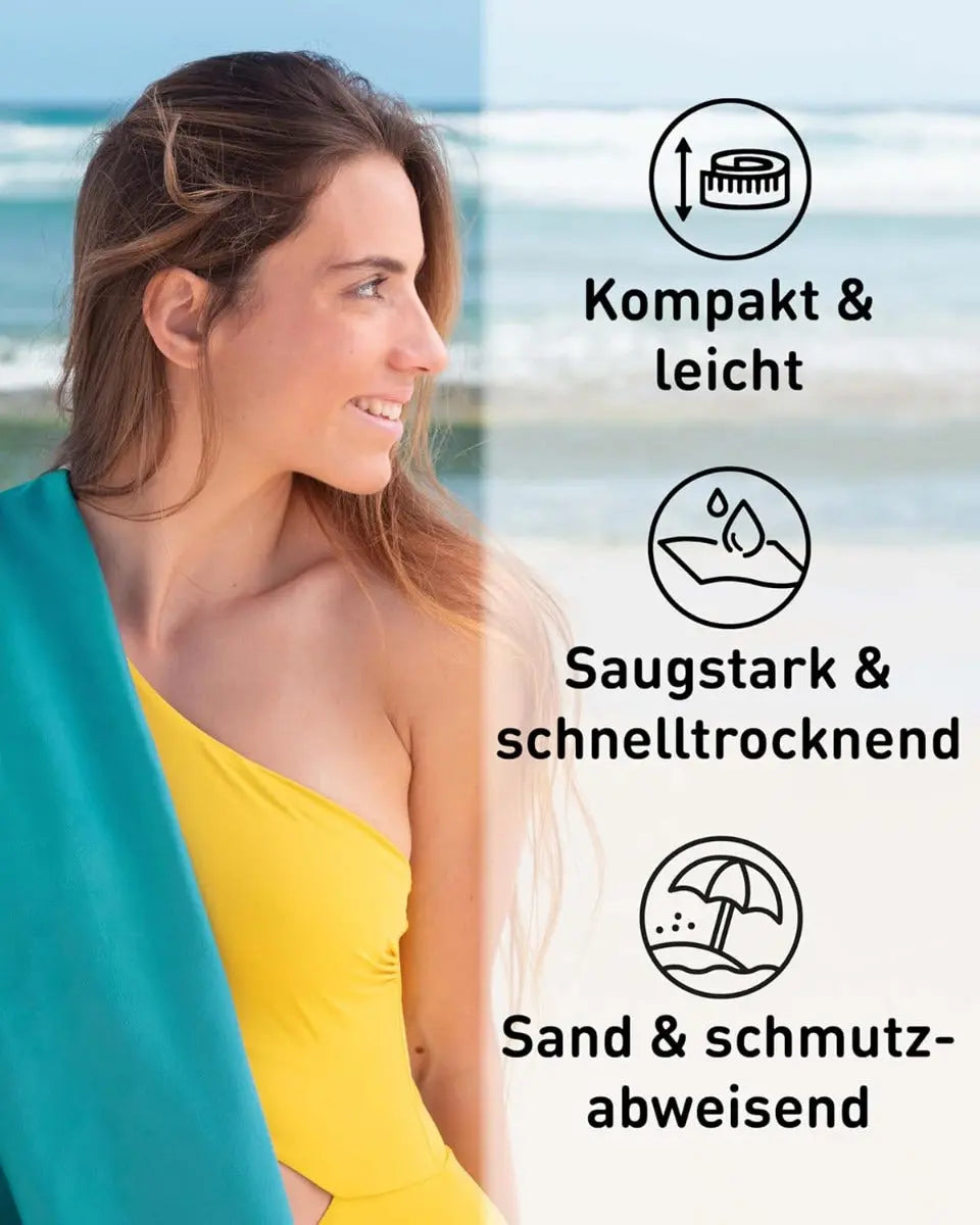 Mikrofaser Handtuch schnelltrocknend mit Tasche 40x80cm Petrol von Fit-Flip