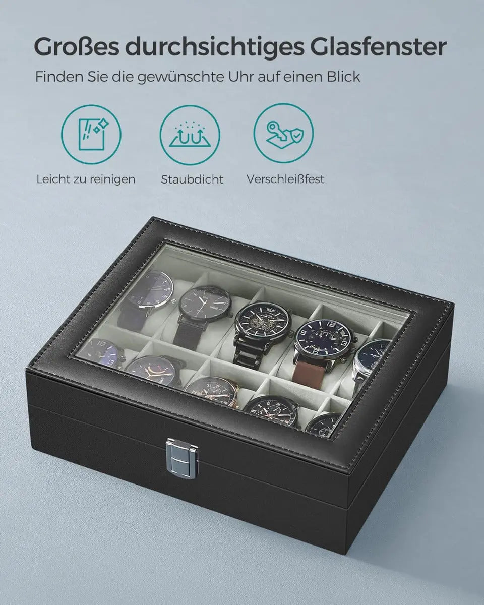 Uhren Aufbewahrung Uhrenkoffer 10 Fächer von Songmics