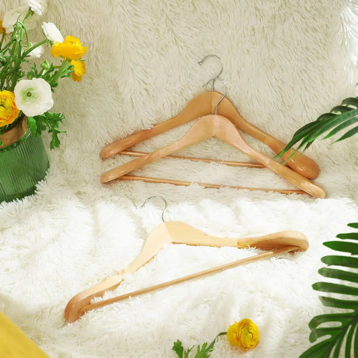 Anzugbügel Kleiderbügel Holz 6er Set Rutschfest von Songmics