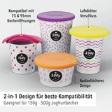 Mehrweg Frischedeckel für Joghurtbecher Orange von Qikfresh