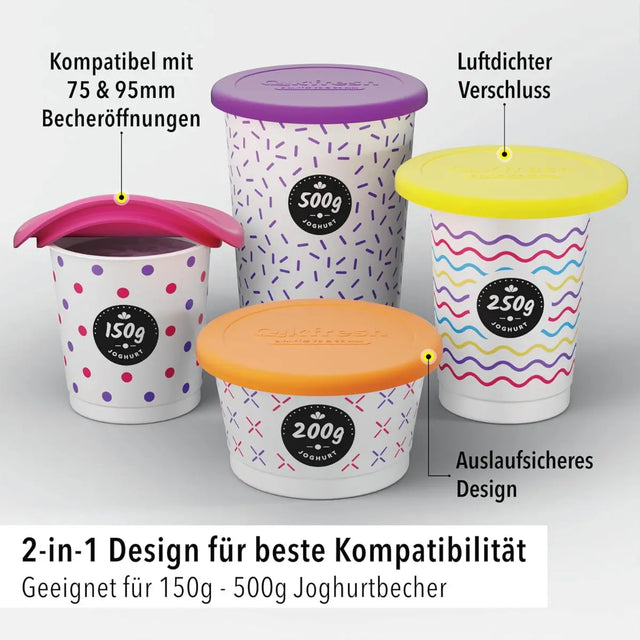 Mehrweg Frischedeckel für Joghurtbecher Orange von Qikfresh