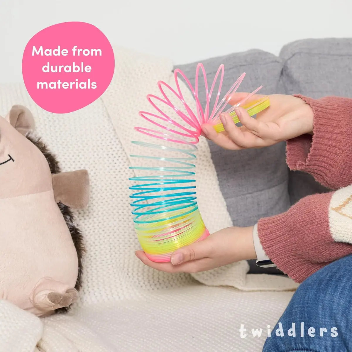 Springfeder Rainbow Spirals Slinky Toy 3 Stück von Twiddlers