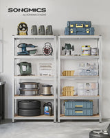 Schwerlastregal mit Stahlgestell, bis 875 kg, silbern von Songmics