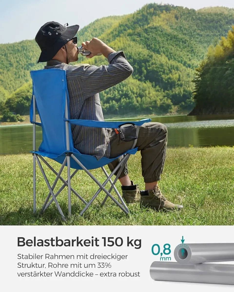 Campingstuhl faltbar 150kg Blau Oxford von Songmics