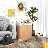 Wäschekorb Wäschesammler 2 Fächer Bambus 100l von Songmics