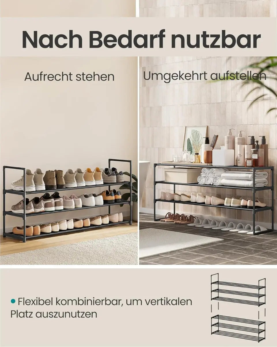 Schuhregal 3 Ebenen Schuh-Organizer Stapelbar von Songmics