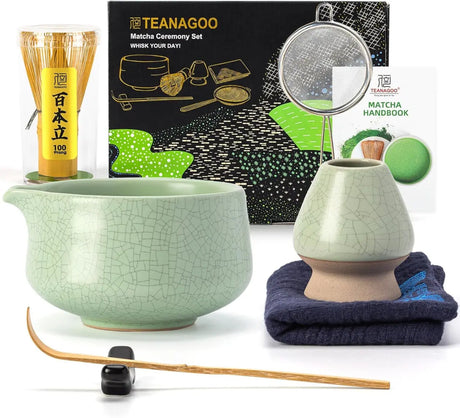 Matcha Set Hellgrün mit Ausgiessschale 7-tlg. von TEANAGOO
