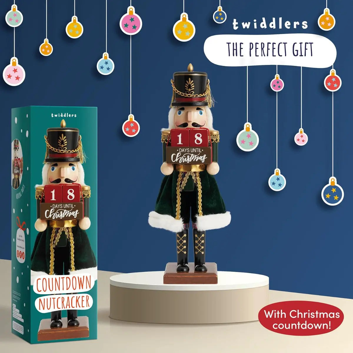 Weihnachts-Nussknacker Soldat Countdown 30cm von Twiddlers