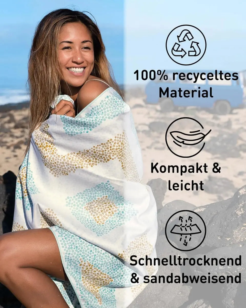 Strandtuch XXL Mikrofaser schnelltrocknendes Badetuch 200x90cm Crocodile von guteszeug.ch