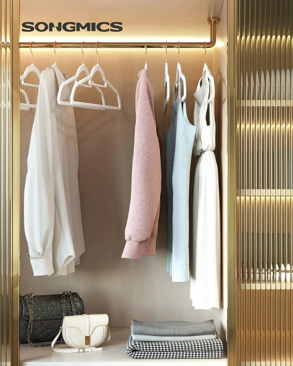 Kleiderbügel Samt 30er Set Weiss von Songmics