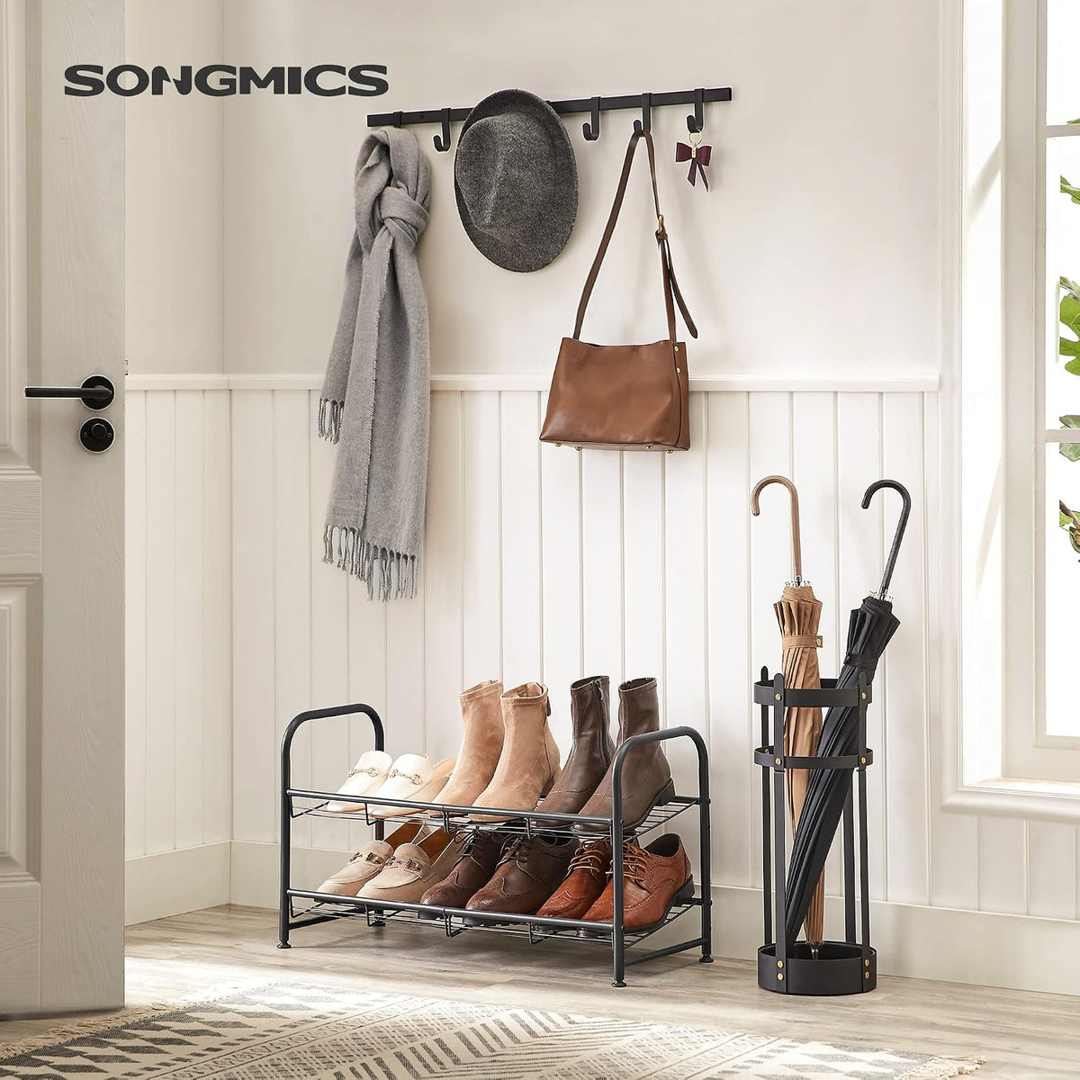 Schuhregal 3 Ablagen Stahl 68,5x27,5x49,5 cm Schwarz von guteszeug.ch