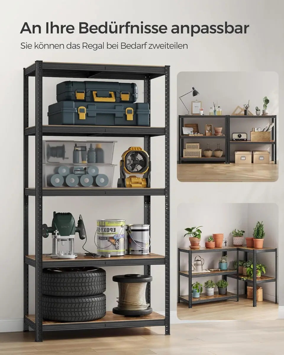 Regal Industrie Design Verstellbar Vintagebraun Schwarz von Songmics