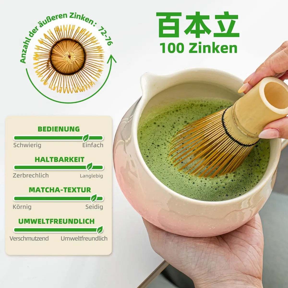 Matcha Set Pink Berg mit Ausgiessschale 7-tlg. von TEANAGOO