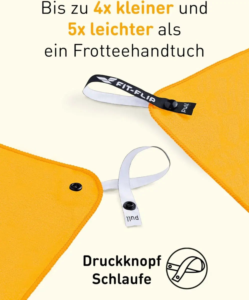 Mikrofaser Handtuch schnelltrocknend mit Tasche 40x80cm Gelb von Fit-Flip