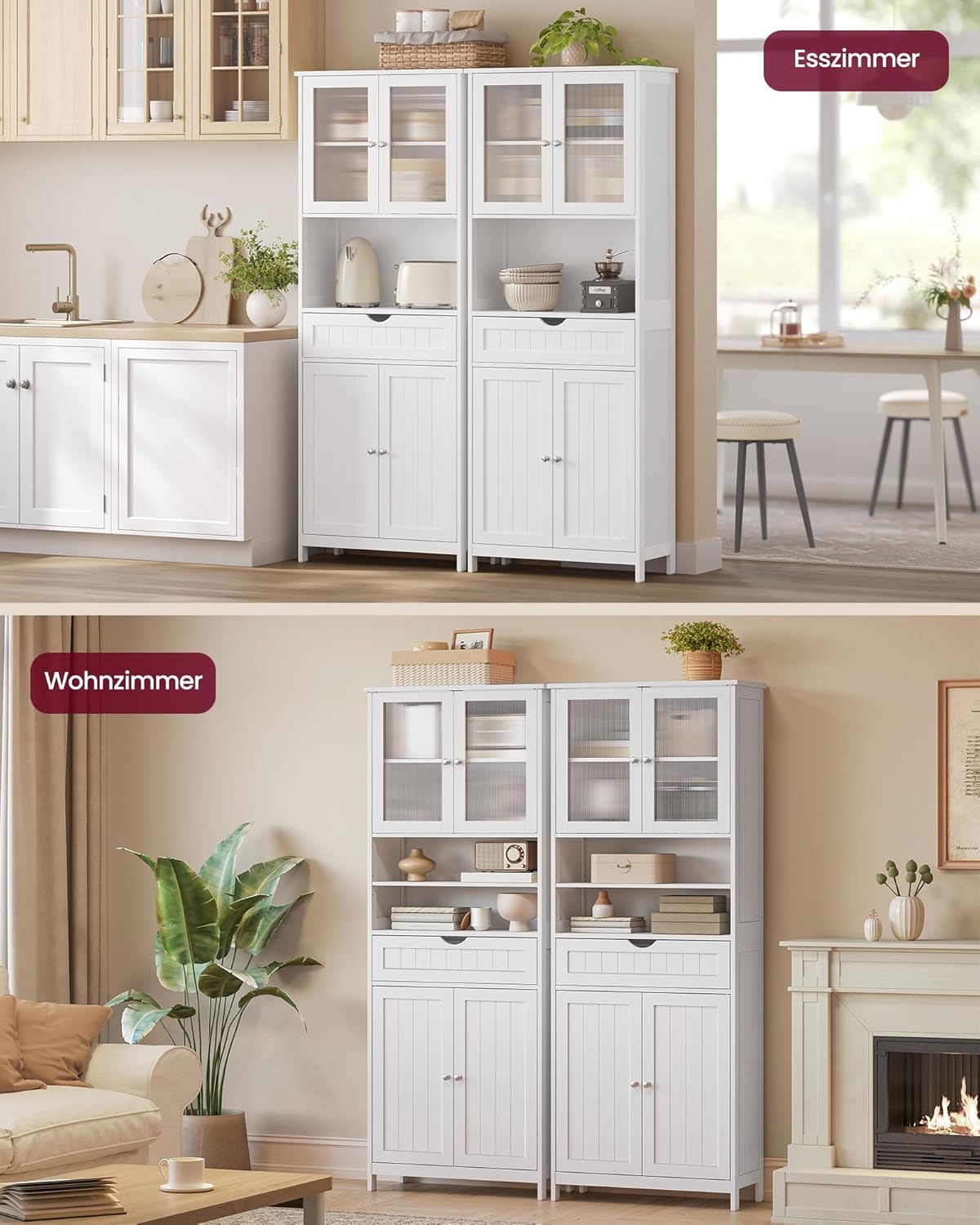 Badezimmerschrank mit Schublade und verstellbaren Ablagen von Songmics