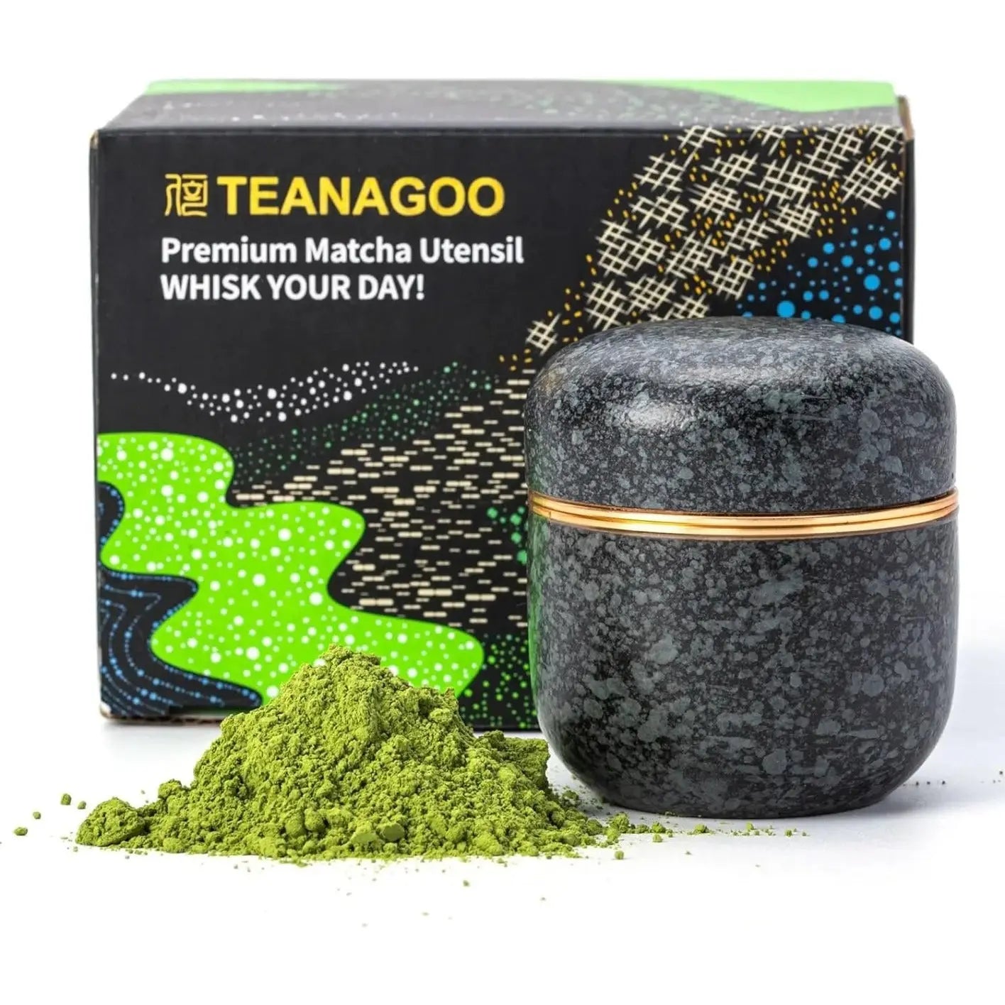 Teedose für Matchapulver Obsidian von TEANAGOO