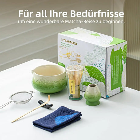 Matcha Set Grün Berg mit Ausgiessschale 7-tlg. von TEANAGOO