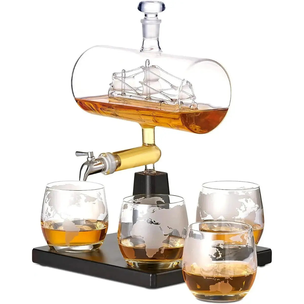 Whisky Gläser & Dekanter Schiff von Oak & Steel