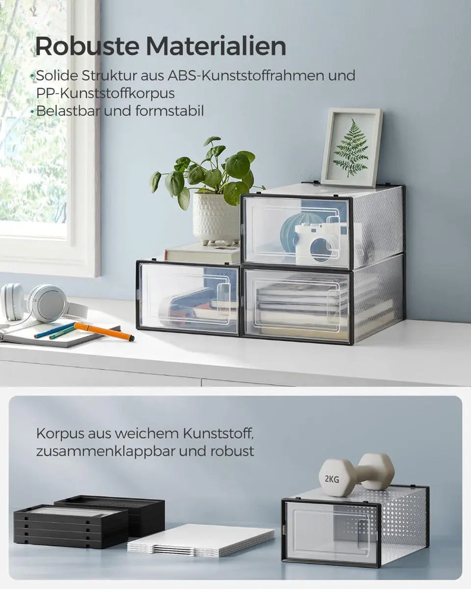 Schuhboxen Schuh-Organizer Kunststoff 18er Set von Songmics