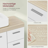 Waschbeckenunterschrank mit Schubladen wolkenweiss-naturbeige von Songmics