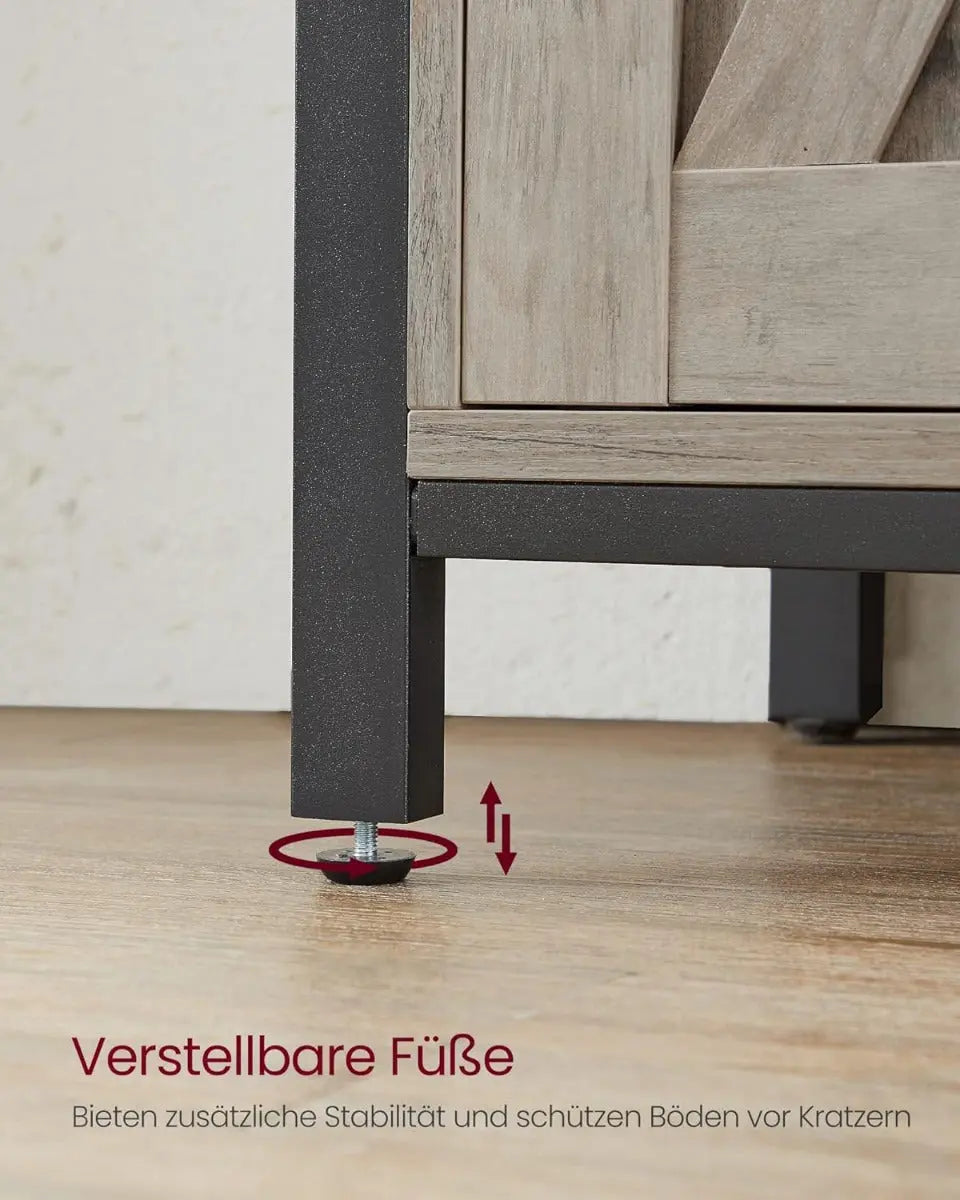 Sideboard Landhausstil Verstellbare Ablagen Wohnzimmer Greige von Songmics