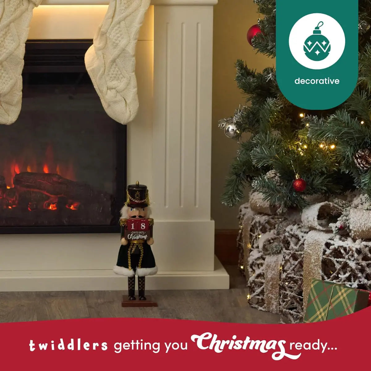 Weihnachts-Nussknacker Soldat Countdown 30cm von Twiddlers