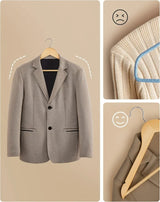 Kleiderbügel Holz 10er Set Einkerbungen im Schulterbereich von Songmics