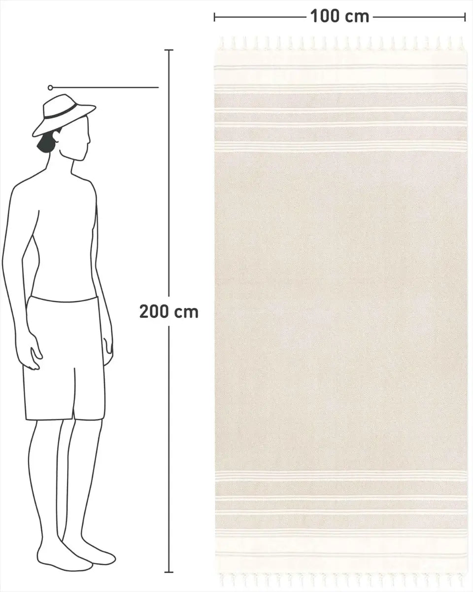 Hamamtuch Baumwolle Recycelt 100x200cm Sand - Diamond von guteszeug.ch