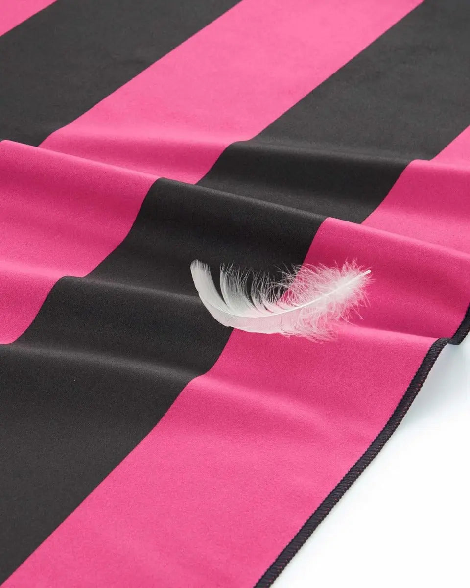 Strandtuch XXL Mikrofaser schnelltrocknendes Badetuch 200x90cm Pink-Dunkelgrau von guteszeug.ch