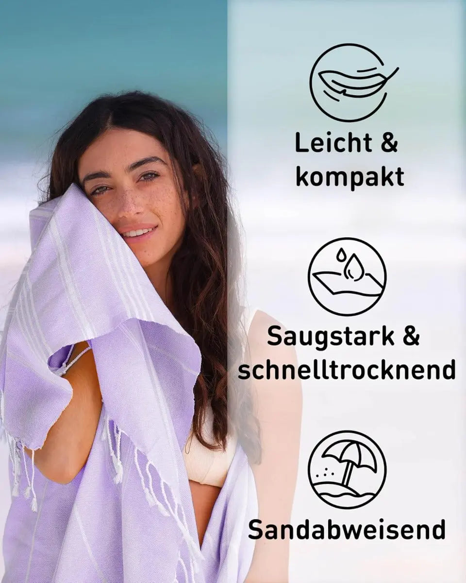 Hamamtuch Baumwolle Recycelt 100x200cm Lilac - Sultan von guteszeug.ch