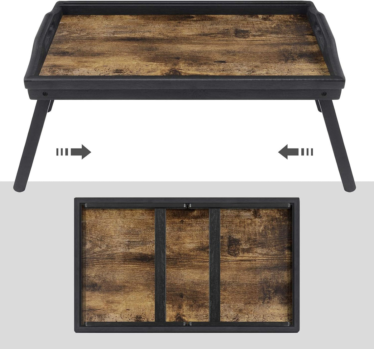 Betttisch klappbar 50x30x26 cm Bambus Vintagebraun von Songmics