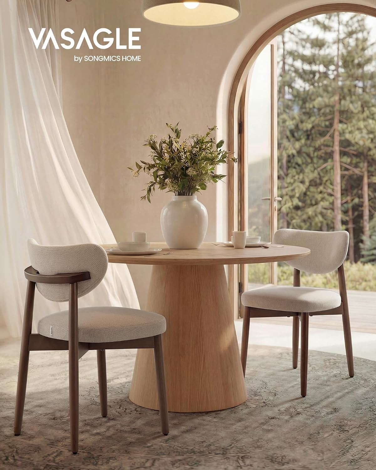 Esszimmerstühle 2er-Set Polsterstühle Cappuccino Beige von Songmics
